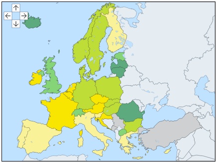 GDP growth rate EU map 2013