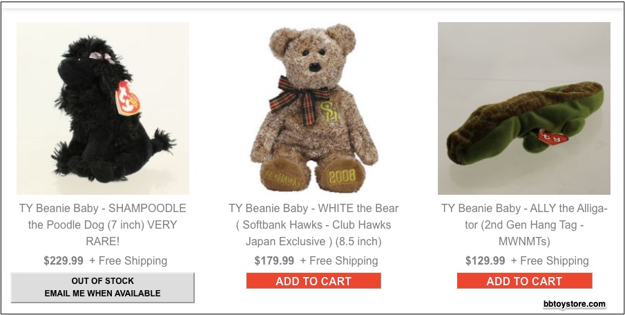 financial bubble beanie babies