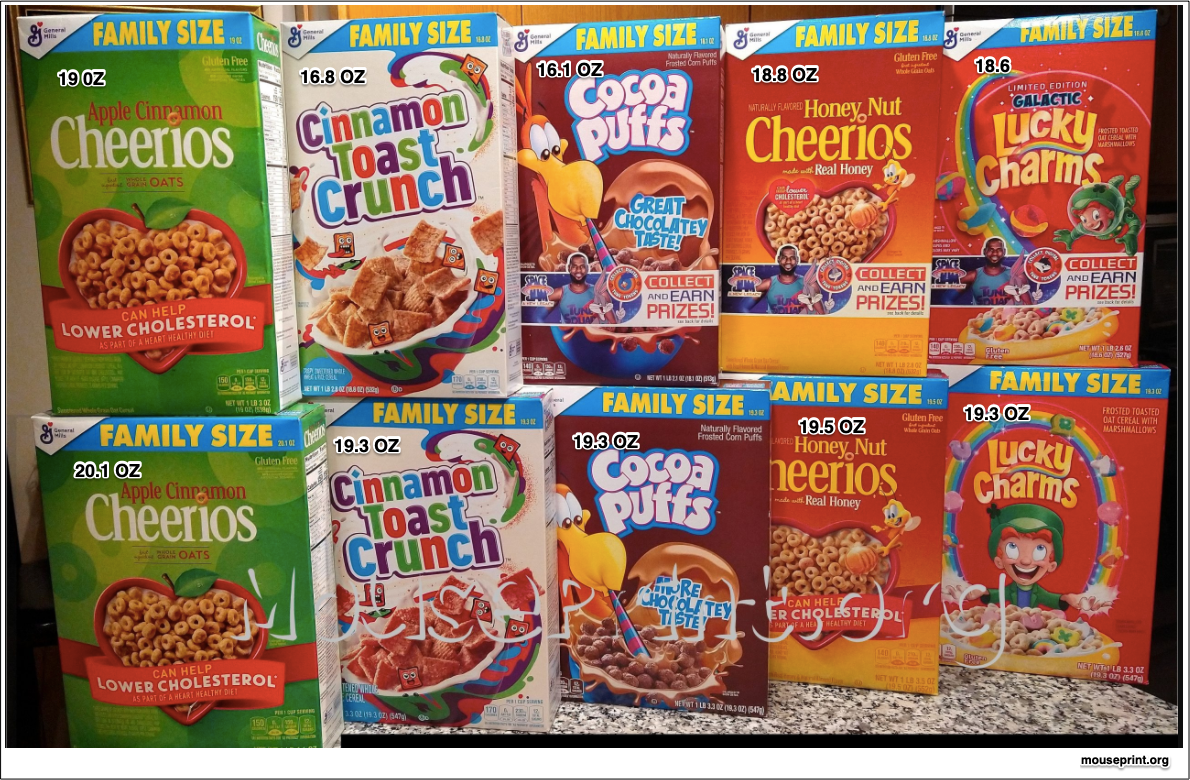 shrinkflation cereals