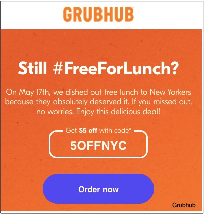 Grubhub's free lunch