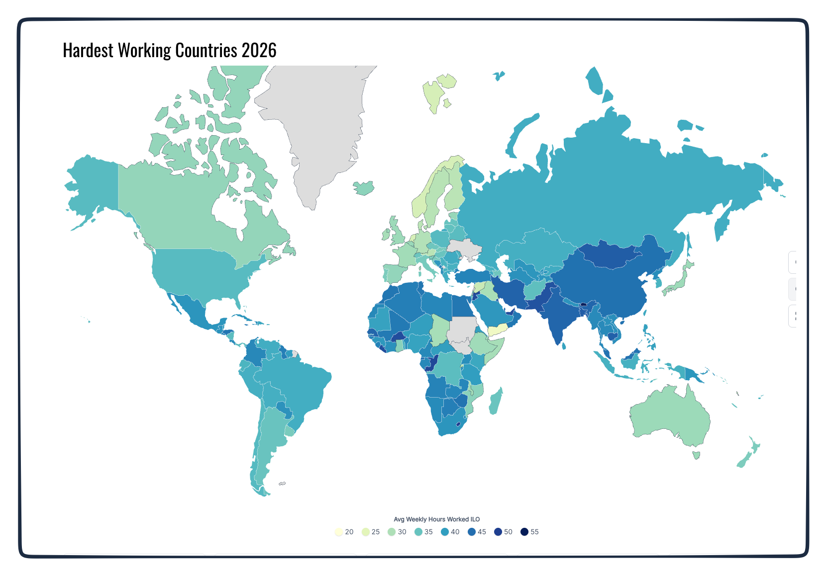 hardest working countries