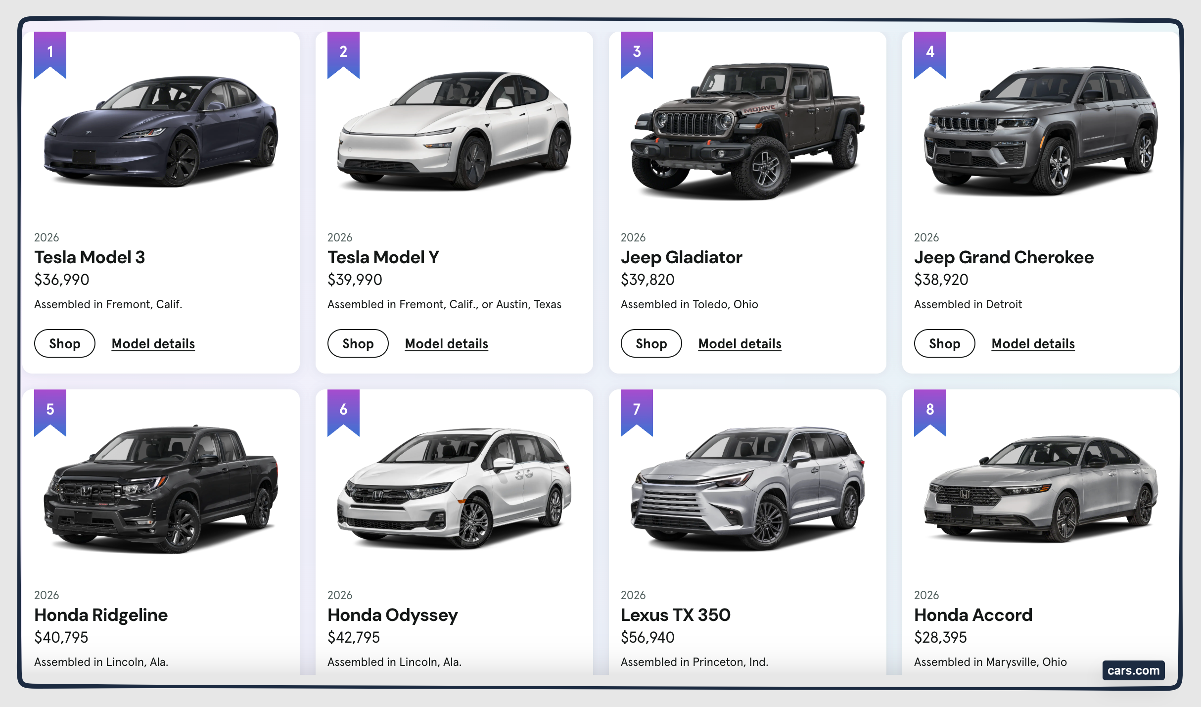 American-made cars