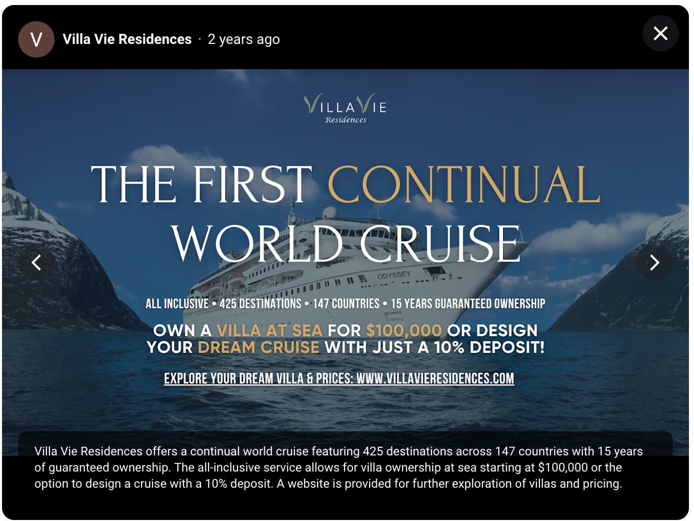 Odyssey cruise sunk costs